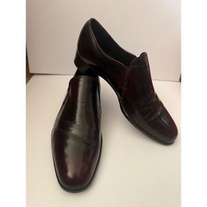 Johnston & Murphy Aristocraft Mens 10 D Burgundy Leather Slip On Loafers 81098